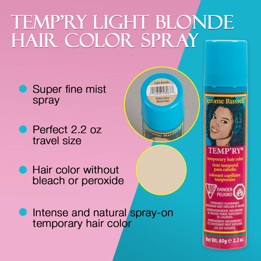 Buy 2 Pack Jerome Russell Temporary Hair Color Spray, Dark Blonde 2.2