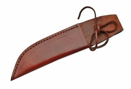 Belt Sheath for 10" Fixed-Blade KnivesBrown Leather 14" Overall 