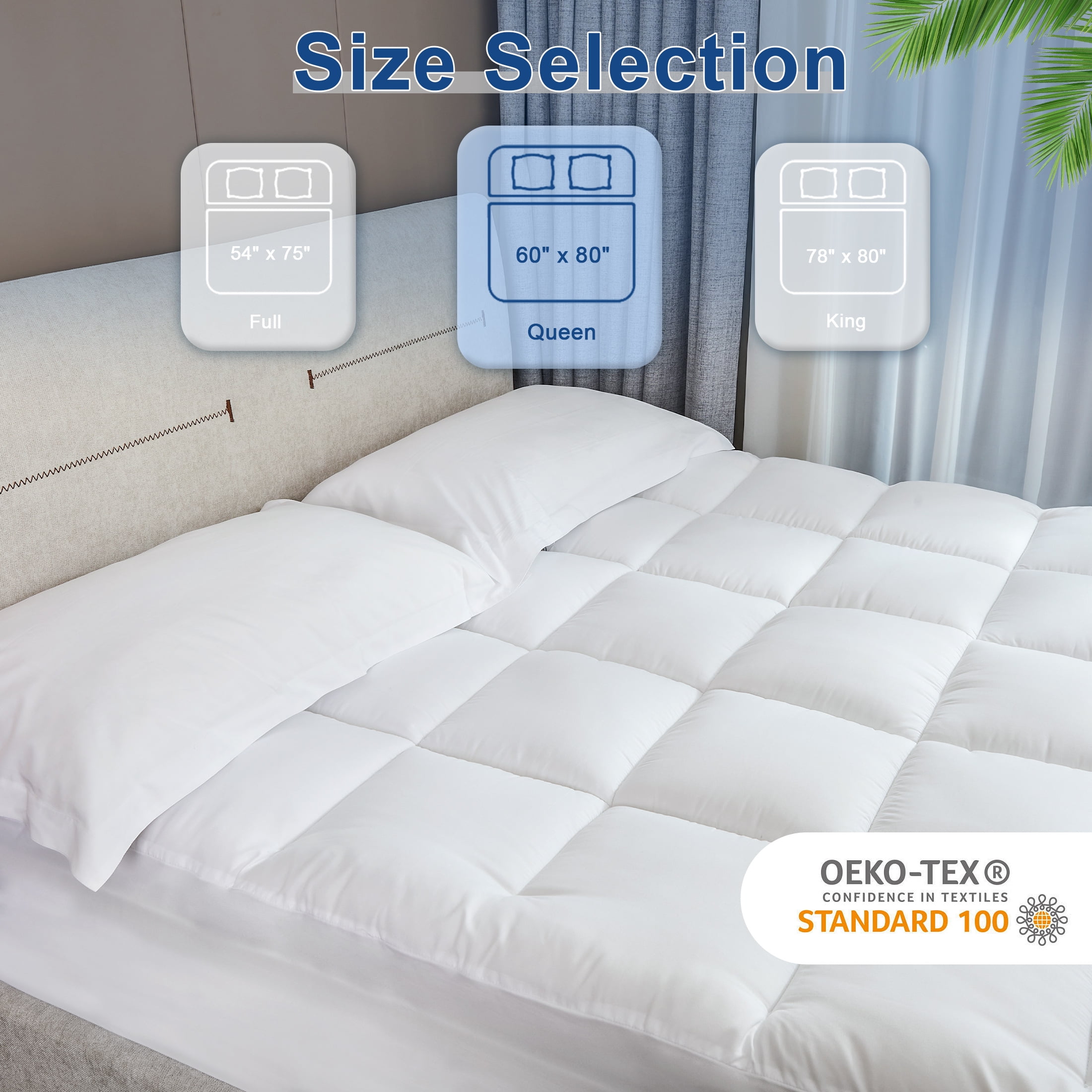 MOONORAH Queen Mattress Topper, Extra Thick Mattress Pad Cover for Back Pain with 8-21" Deep Pocket, White
