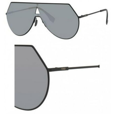 Fendi Women's Shield Aviator Sunglasses, Matte Black/Silver, One Size