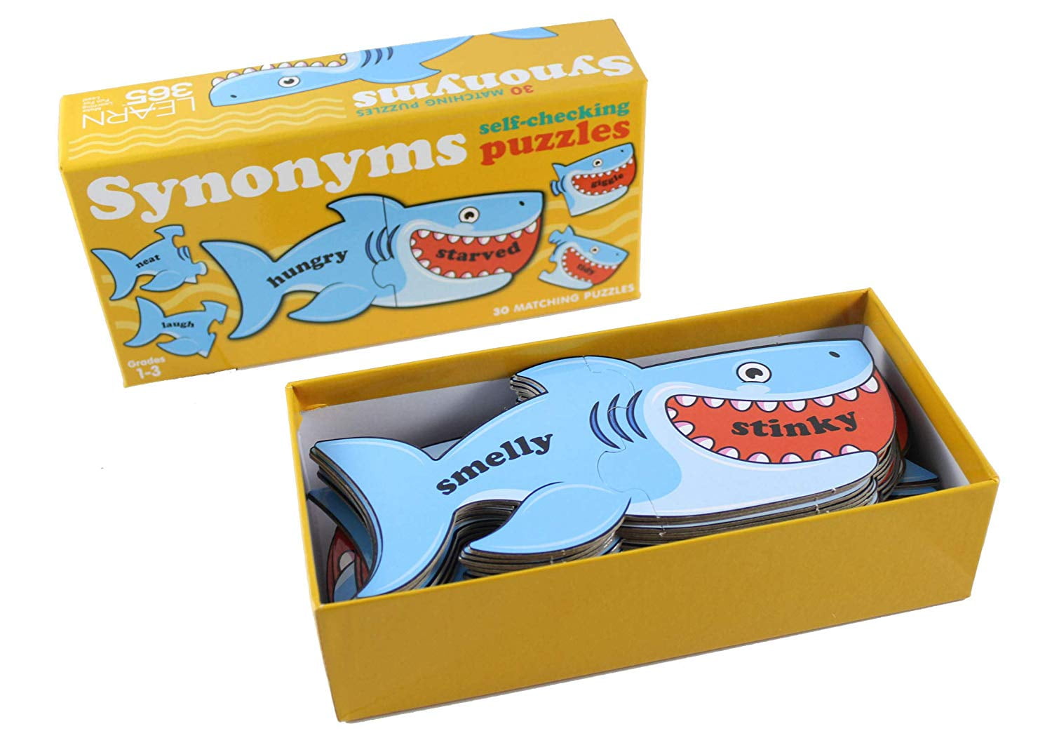 Shark Synonyms Word Matching Puzzle- Elementary Language Arts Teacher  Supply - Spelling Writing Activity 
