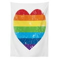 thumbnail image 3 of Ambesonne Vintage Rainbow Tablecloth Rectangular Table Cover, Heart Shape, 52"x70", Multicolor, 3 of 4