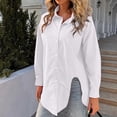 thumbnail image 4 of jsaierl Fashion Women Casual Lapel Long Sleeve Solid Color Shirt Top Single-Breasted Cardigan Blouse, 4 of 6