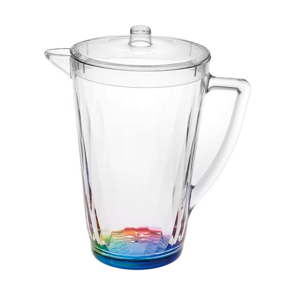 HomeRoots 2.5 Clear And Rainbow Diamond Acrylic Pitcher