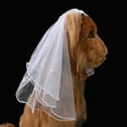 thumbnail image 2 of Yirtree Veil for Dogs Small Dog Pet Cat Wedding Attire Veil Dress Bride Costume Dog Hair Bow Clips Hairpin Headwear Dog Hair Accessories (White), 2 of 8