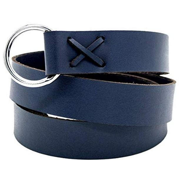 Mythrojan O Ring Medieval Leather Viking Belt Larp Renaissance Belt Blue Walmart Com