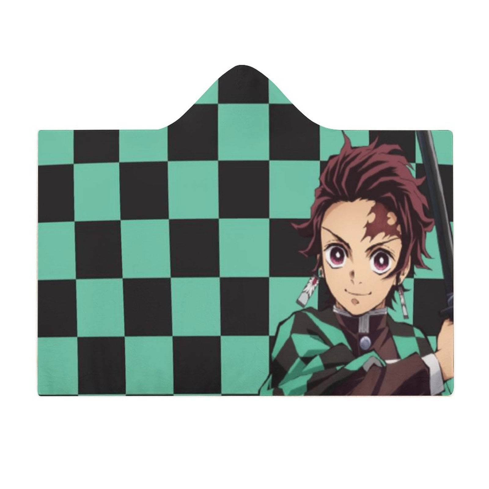 Demon Slayer Wearable Blanket Cloak Arctic Velvet Hooded Blanket Soft Fuzzy Hoodie Blanket Cape for Adults Kids 60"x80"