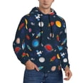 thumbnail image 2 of Wukai Space Cartoon Print Men Hoodies Fleece Sweatshirts Long Sleeve Sweaters Pullover Fall Outfits Winter Clothes-X-Large, 2 of 7