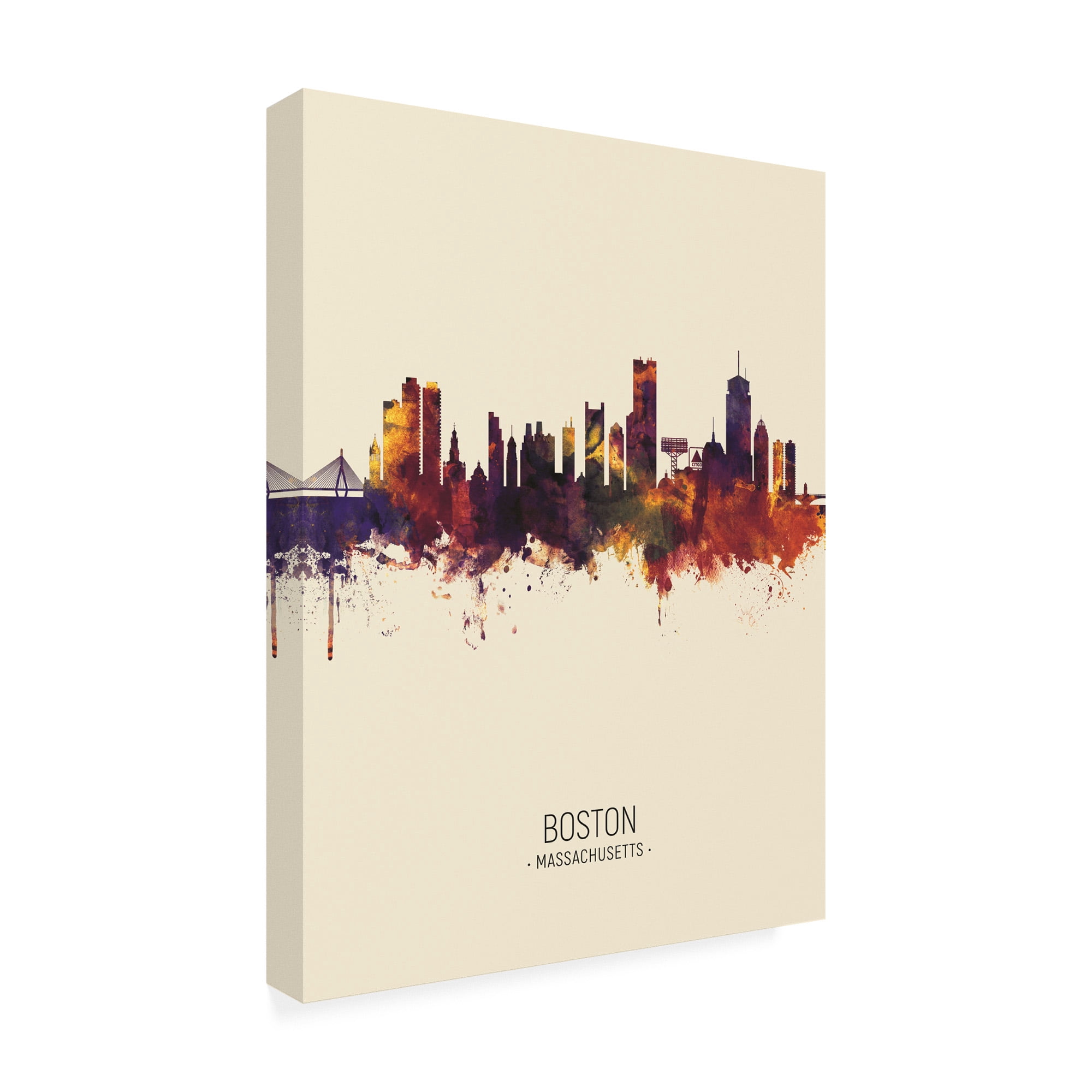Trademark Fine Art 'Boston Massachusetts Skyline Portrait III' Canvas Art by Michael Tompsett