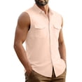 thumbnail image 7 of YSUEJPF Mens Sleeveless Button Down Shirt Summer Beach Tank Top (Available in Big & Tall), 7 of 7
