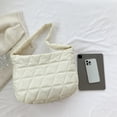 thumbnail image 4 of Bolsa de hombro acolchado para mujer acolchado de algodón informal Color sólido para el trabajo (Beige) Likrtyny Para Estrenar, 4 of 9