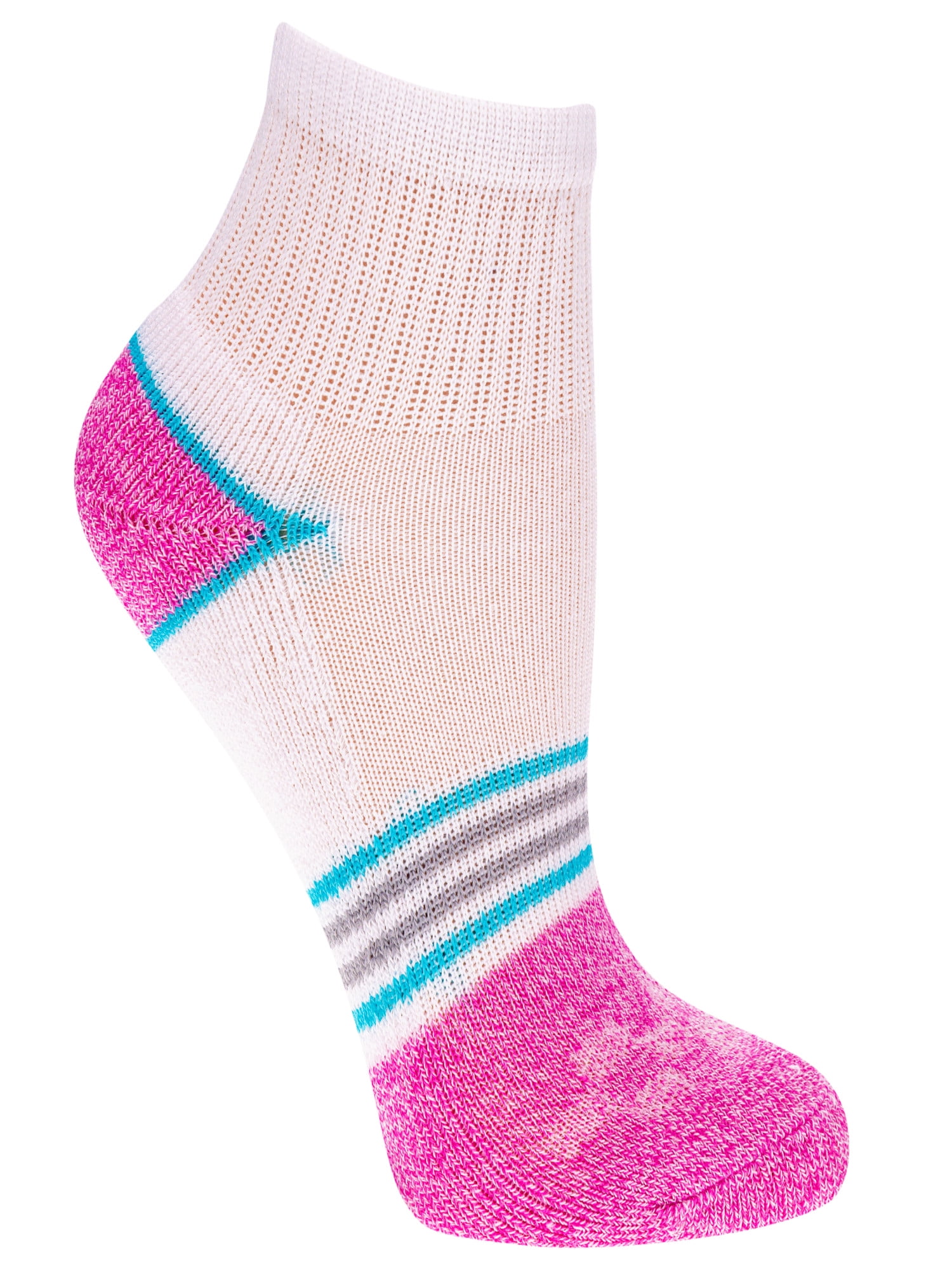 Athletic Works Girls Cushioned Comfort Ankle Socks, 10 Pack, Sizes S-L