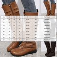 thumbnail image 6 of Rokment Vintage Knee High Combat Boots for Women Casual Buckles Leather Lace up Platform Wedge Mid Heels Mid Calf Motorcycle Riding Tall Booties, 6 of 7