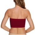thumbnail image 3 of Tbopshirt 3 Pack Strapless Bras for Women Bandeau Bra No Padding Seamless Wireless Push Up Bra Ruched Front Breathable Mesh Side Comfort Tube Top Basic Bralette Top, 3 of 8