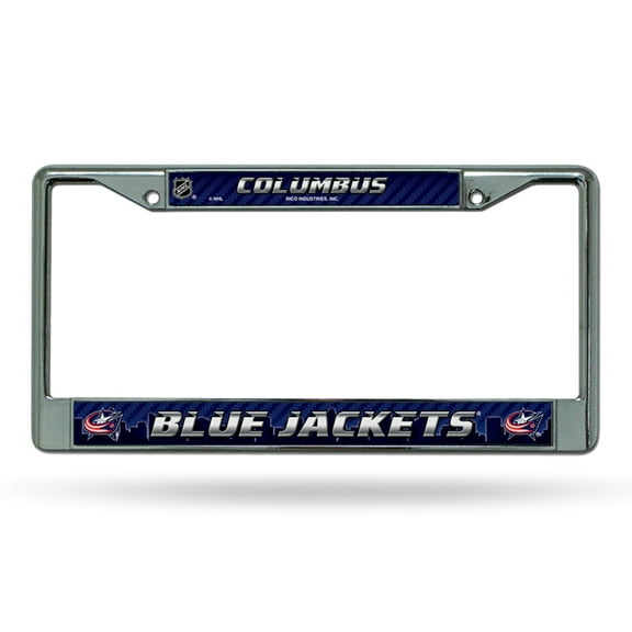 Columbus Hockey Blue Jackets - 12" x 6" Standard Size - Chrome Metal License Plate Frame