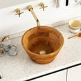 thumbnail image 5 of Costway 16" x 16" Vessel Sink Teak Wood Washbasin with Drainage Hole & Smooth Finish, 5 of 10