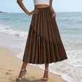 thumbnail image 6 of BUIGTTKLOP Women's Boho Maxi Skirt High Waist Pleated A-Line Flowy Swing Asymmetric Tiered Long Skirts with Pockets, 6 of 6