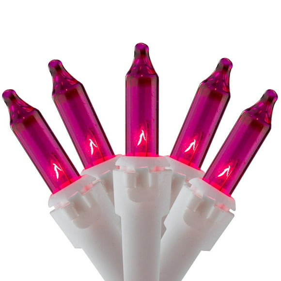 Brite Star 100 Count Pink Mini Icicle Christmas Lights - 8' White Wire