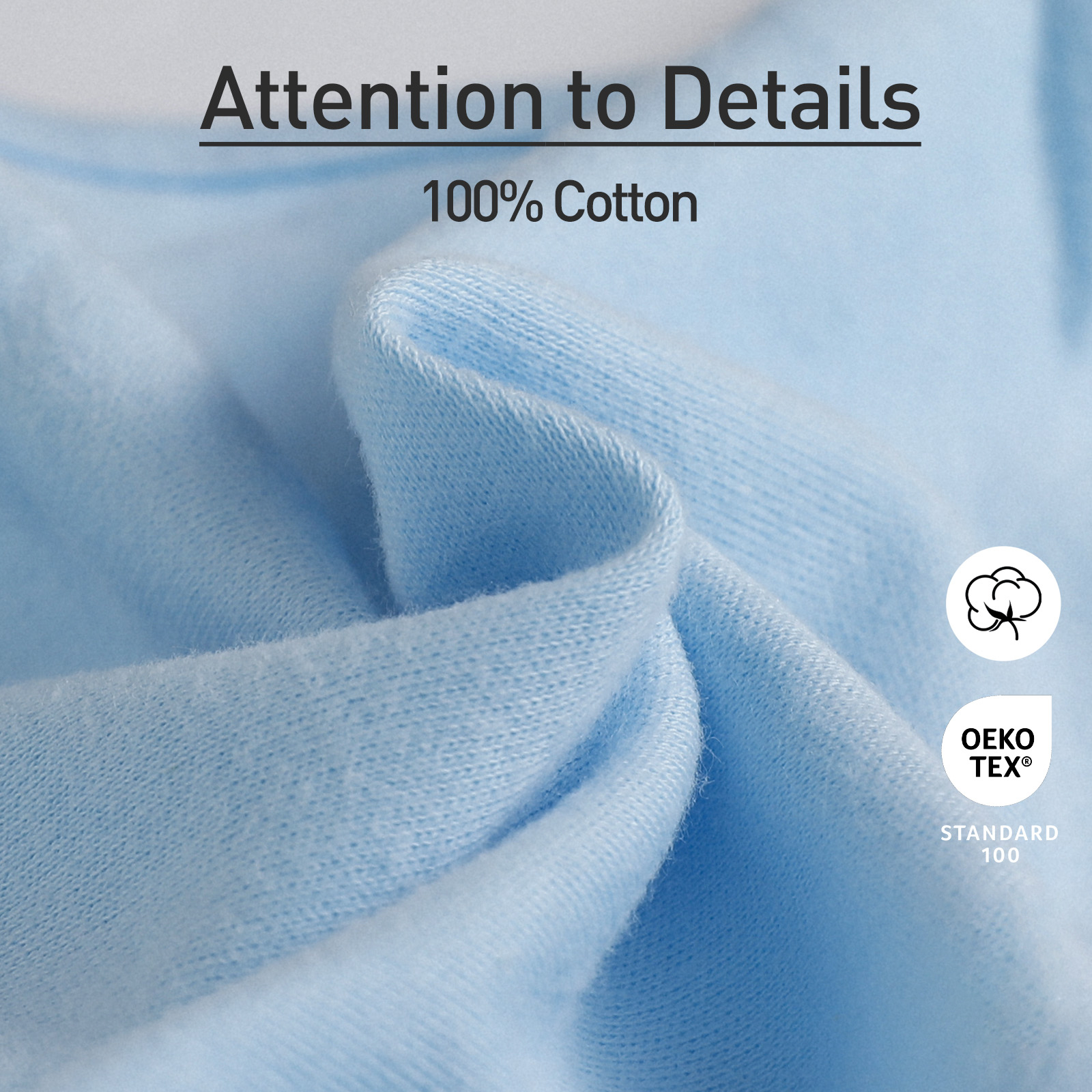 Gllquen Baby Organic Cotton Swaddle 3-Pack, Blue photo 7