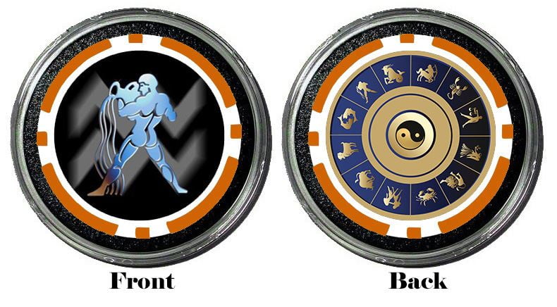 Protector HOLDEM POKER COVER Paper Weight ZODIAC AQUARIUS Card Guard 