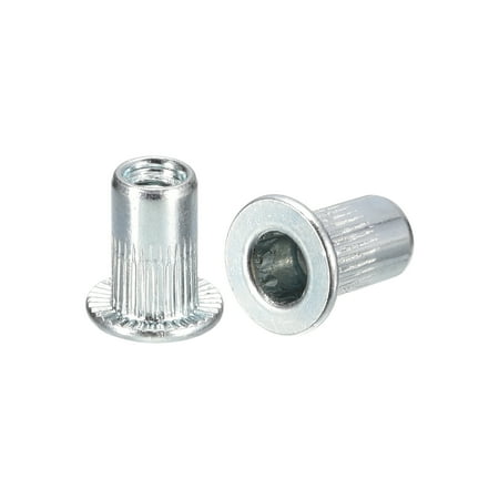 

M3 Rivet Nuts 150 Pack Zinc Plated Carbon Steel Knurled Flat Head Threaded Insert Nuts