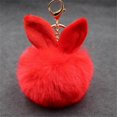 thumbnail image 4 of Cute Rabbit Ear Toy Plush Toy Keychain Pendant Schoolbag Backpack Hanging Ornament Bag Charm Furry Ball Toy Small Gift Yellow, 4 of 4