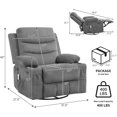 thumbnail image 3 of IdealHouse Recliner Chair with Massage and Heat, 360° Swivel Oversized Recliner Single Sofa Seat, Adult Rocking Chair Reclining Sofa with Cup Holder and Pockets for Living Room, 3 of 7