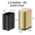 thumbnail image 4 of KSSKSS 2.6 Gallon/10L Slim Stainless Steel Bathroom Trash Can with Soft Close Lid, for Narrow Spaces,Bathroom, Bedroom (Titanium Gold), 4 of 8