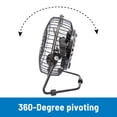thumbnail image 5 of Mainstays 4 inch Personal USB Powered Small Desk Fan, Mini Quiet Fan with Metal Construction & Strong Airflow & 360°Adjustable Tilt Angle, Black, 5 of 11