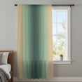 thumbnail image 4 of Green Yellow Ombre Sheer Curtains 54 Inches Long, Farmhouse Modern Gradient Art Light Filering Curtains, Breathable Simi Curtain Privacy Drapes for Kitchen Bathroom Lightweight Small Window Treatment, 4 of 9
