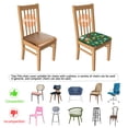 thumbnail image 5 of Green Christmas Santa and Snowman Seat Covers for Dining Room Chairs Set Of 6,Stretch Printed Washable Chair Seat Cover with Elastic Ties and Button,Removable Waterproof Couch Cushion Covers, 5 of 6