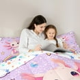 thumbnail image 4 of Erosebridal Cartoon Animal Axolotl Bed in a Bag King Size,Rainbow Stars Print Bed Set,Glitter Print Bedding King Size,Super Cozy Room Decorative Reversible,7 Pieces, 4 of 7