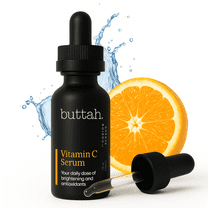 Buttah Skin Vitamin C Serum 1 FL oz e 30mL - For Face - Vitamin E - Ferulic Acid - Green Tea
