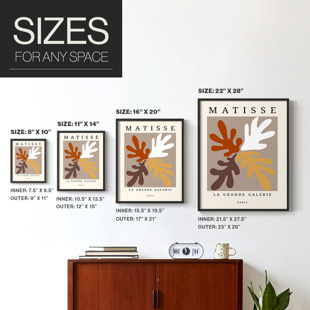 Matisse CCCLXXXVI in Black Solid Wood 8 x 10 Framed Print