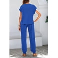 thumbnail image 6 of BTFBM Women's Two Piece Tracksuit Outfits Summer Short Sleeve Tops Long Pants Jogger Lounge Matching Sets Sweatsuit, 6 of 7
