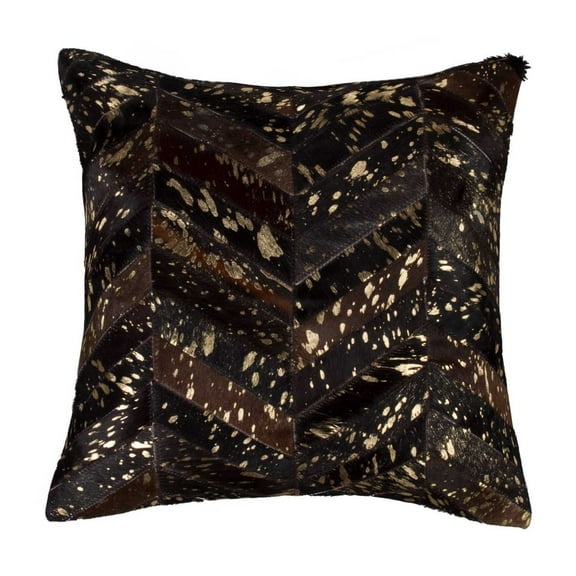 18" x 18" x 5" Chocolate and Gold  Pillow