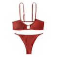 thumbnail image 2 of LSLJS Women's Solid Color Sexy Split Bikini Swimsuit Swimsuit Set, Women's Bikini Swimsuits, 2 of 3