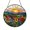 Acrylic 3.5 Inch, variant on Stained Glass Suncatcher Sunset Over Rolling Mountains with Colorful Wildflowers, Scenic Nature Window Hanging Decor, Peaceful Landscape Art Accent for Home
