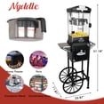thumbnail image 3 of Nyddle Popcorn Machine with Cart,Wheels & 10 Oz Kettle Popcorn Maker,Home Theater Popcorn Popper,Measuring 3 Plastic Spoons,40 Cups,Black, 3 of 10