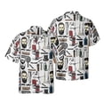 thumbnail image 2 of Herramienta de corte de cabello con múltiples elementos, impresión 3D para camisas de hombre, camisa de uniforme de manga corta de trabajo profesional de moda con botones para niño, 2 of 5