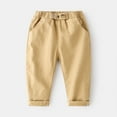 thumbnail image 2 of Akiihool Boys Pant Boys' School Uniform Bootcut High Waisted Loose Fit Comfy Belted Lounge Trousers with Pockets (Khaki,2-3 Years), 2 of 7