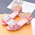 thumbnail image 2 of Povozer Girls Princess Dress up Shoes Dress Shoes for Girls with Diamond(Pink,11 Little Kid), 2 of 6