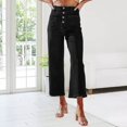 thumbnail image 2 of Gibobby Jeans mujer cintura alta Vaqueros nuevos para mujer, vaqueros con realce de botín para mujer, vaqueros de pierna recta para mujer 2023(Negro,CH), 2 of 5