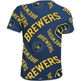 thumbnail image 3 of Youth Stitches Navy Milwaukee Brewers Allover Team T-Shirt, 3 of 3
