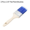 thumbnail image 3 of Uxcell 2Pcs Paint Brushes 2.5" Flat Paint and Chip Brushes for DIY Paint Flat Art Furniture Fences Deck Wall Trim, Blue, 3 of 6
