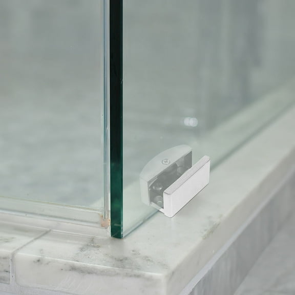 RENACLIPY 2Pcs Durable Silver Shower Door Track Guide with Smooth Sliding System