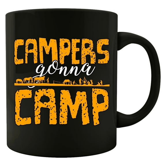 Funny Camping 11 oz Coffee Mug - Gift for Campers White Ceramic