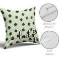 thumbnail image 4 of St Patricks Pillow Covers 18x18 Set of 2 St. Patrick''s Day Green Lucky Clover Throw Pillows Spring Themed Shamrock Decorative Pillowcase Rustic Cotton Square Cushion Cover for Couch Sofa Bed, 4 of 6