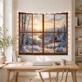 thumbnail image 5 of Winter Cabin within Mountain Valley with Birch Trees and River, Serene Rustic for Nature Lovers, Alpine Landscape Decor, Christmas Gift, Tapestry Wall Hanging for Den and Bedroom, 5 of 7