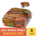 thumbnail image 2 of Nature's Own 100% Whole Wheat Hamburger Buns, 15 oz, 8 Count, Shelf-Stable, 2 of 12